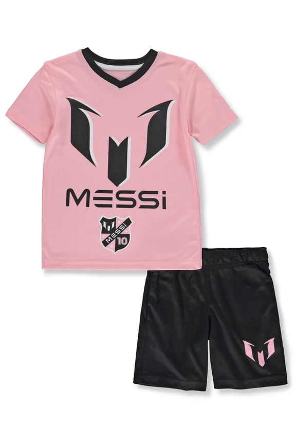 Boys' 2-Piece Icon Shorts Set Outfit Color: pink Size: 5