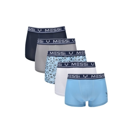 Messi Boys Athletic Boxer Brief Underwear, 5-Pack, Sizes S-L