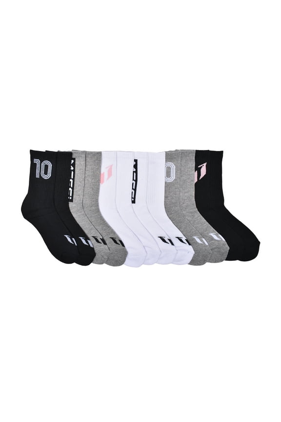 Boys Crew Sock, 6-Pack, Size S-L