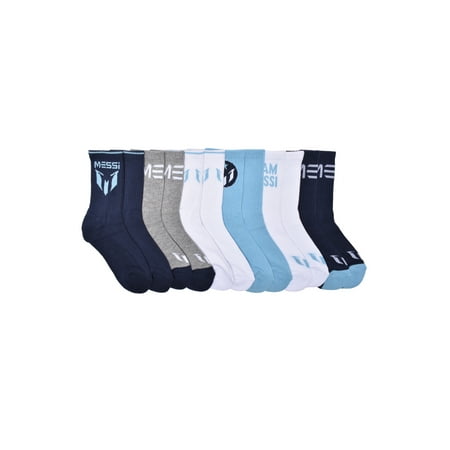 Messi Boys Crew Sock, 6-Pack, Size S-L