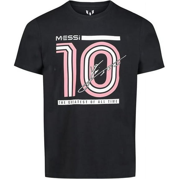 Messi Boys' Lifestyle Short Sleeve Graphic T-Shirt, Black, 4