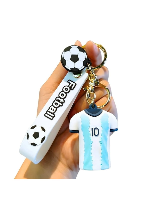 Messi Football Jersey Keychain, Durable Soccer Keychain for Messi Fans | Perfect Football Gift Idea