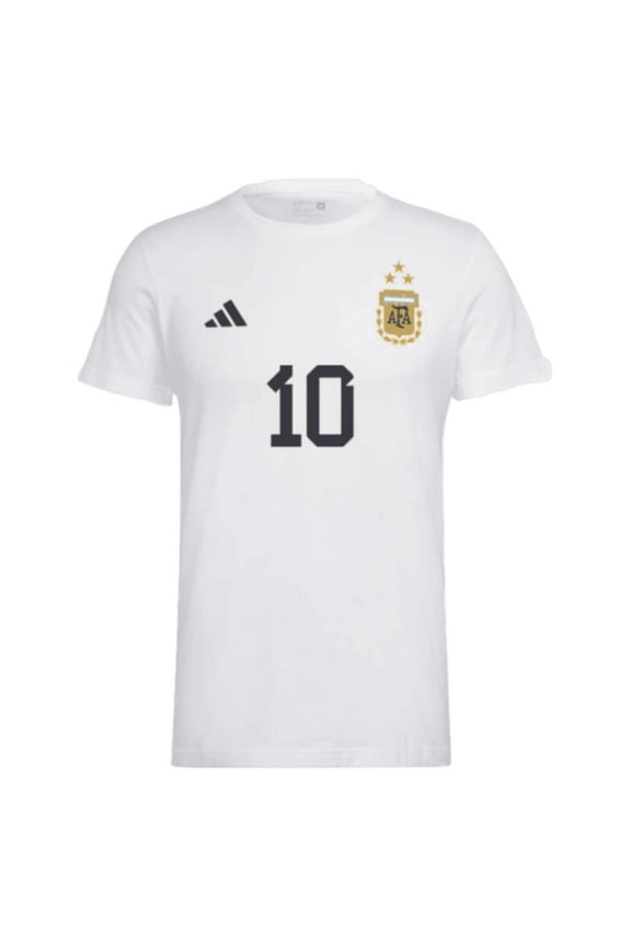 Messi Football Number 10 Graphic T-Shirt (White)