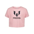 thumbnail image 1 of Messi Girl's Athletic Short Sleeve Cropped Graphic T-Shirt, Sizes 4-16, 1 of 3
