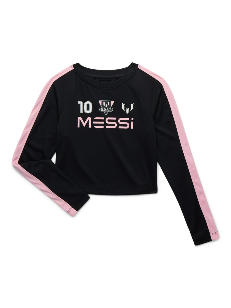 Messi Girls Athletic Long Sleeve Jersey Tee, Sizes 4-16, Soccer