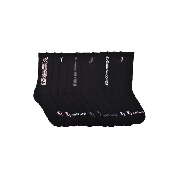 Messi Men's 6-Pack Crew Socks, Sock Size 10-13