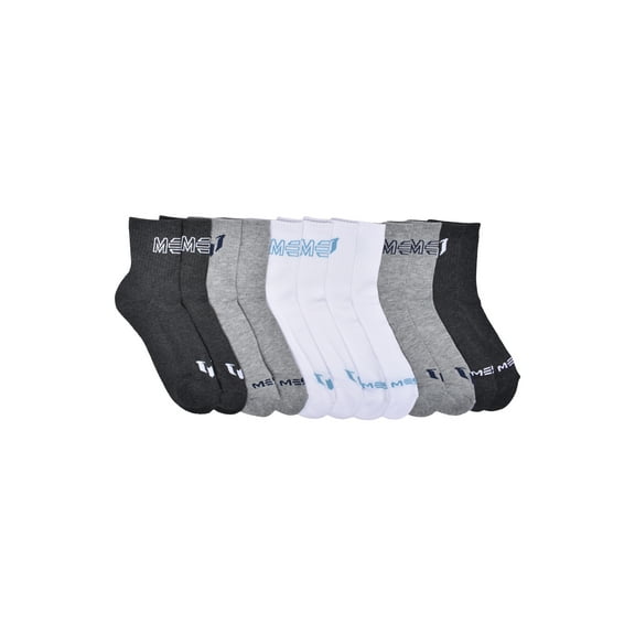 Messi Men's 6-Pack Quarter Socks, Sock Size 10-13