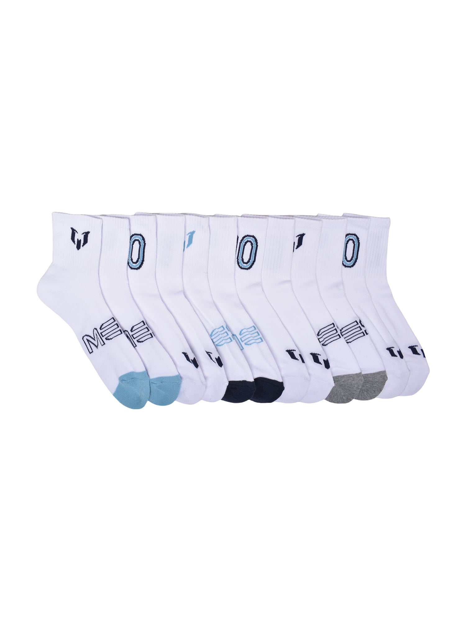 Messi Men's 6-Pack Shortie Crew Socks, Sock Size 10-13 - Walmart.com