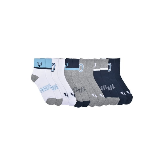 Messi Men's 6-Pack Shortie Crew Socks, Sock Size 10-13