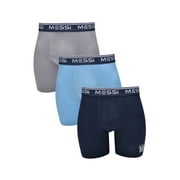 Messi Mens Stretch Boxer Brief Underwear 3-Pack, Sizes S-XL