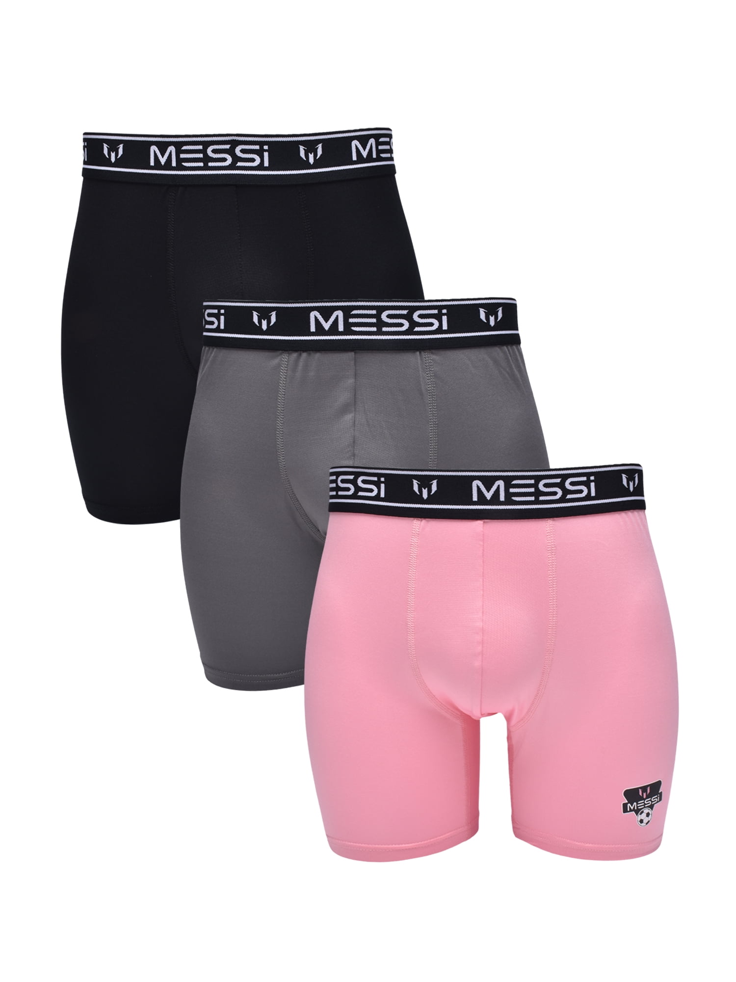 Messi Men's Stretch Boxer Brief Underwear 3-Pack, Sizes S-XL