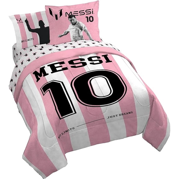 Messi No Limits Just Dream 7 Piece Queen Size Comforter Set with Shams