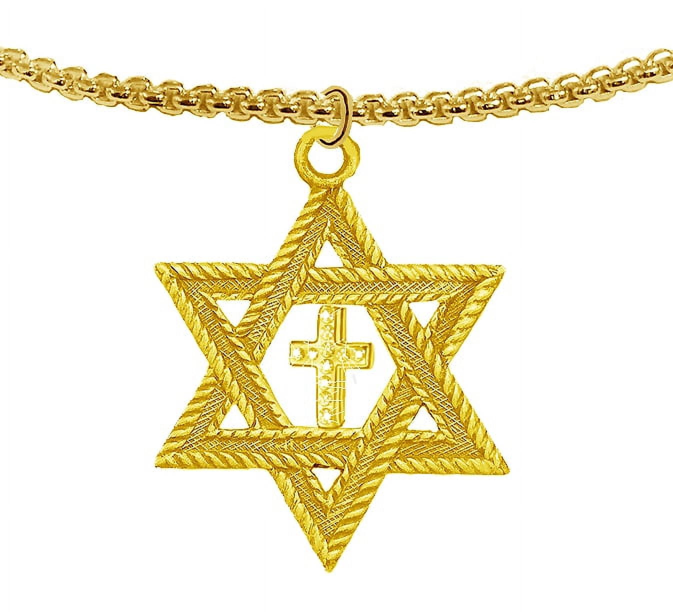 Messianic Christian 14KT Gold Star Of David With Gold Austrian Crystal ...