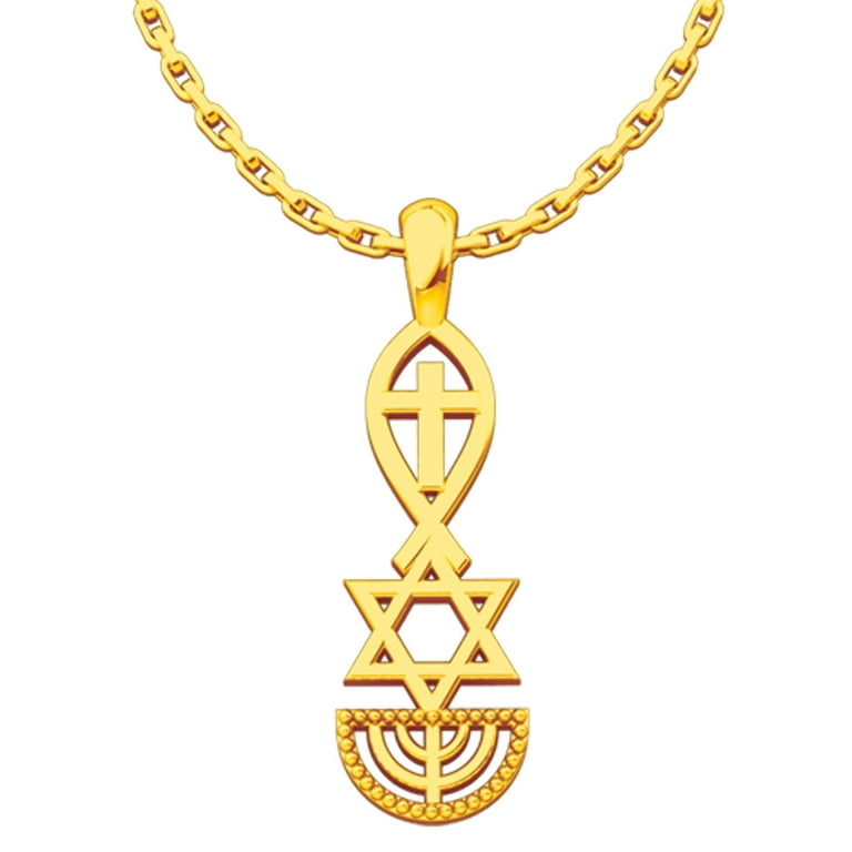 Menorah star of hotsell david fish necklace
