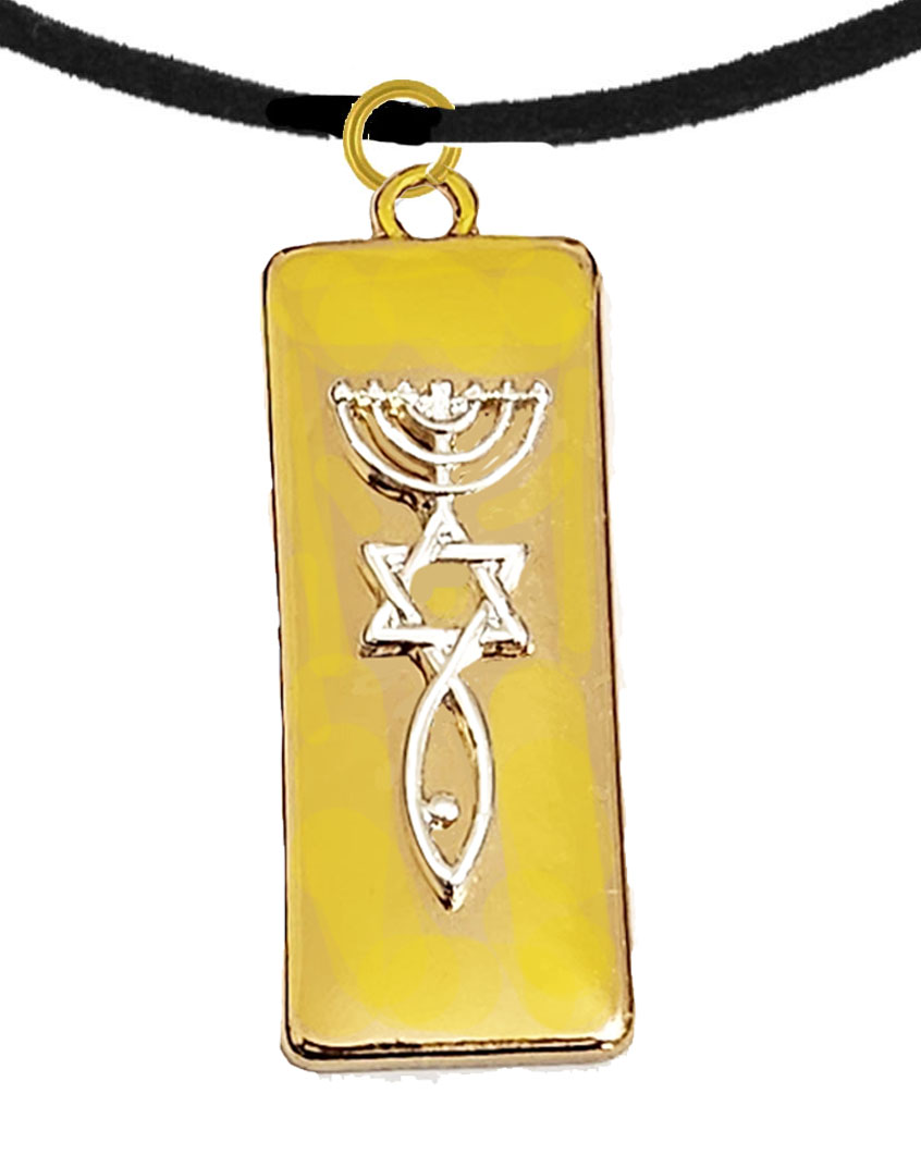 Messianic Raised Silver Tone Seal Of Jerusalem On A Gold