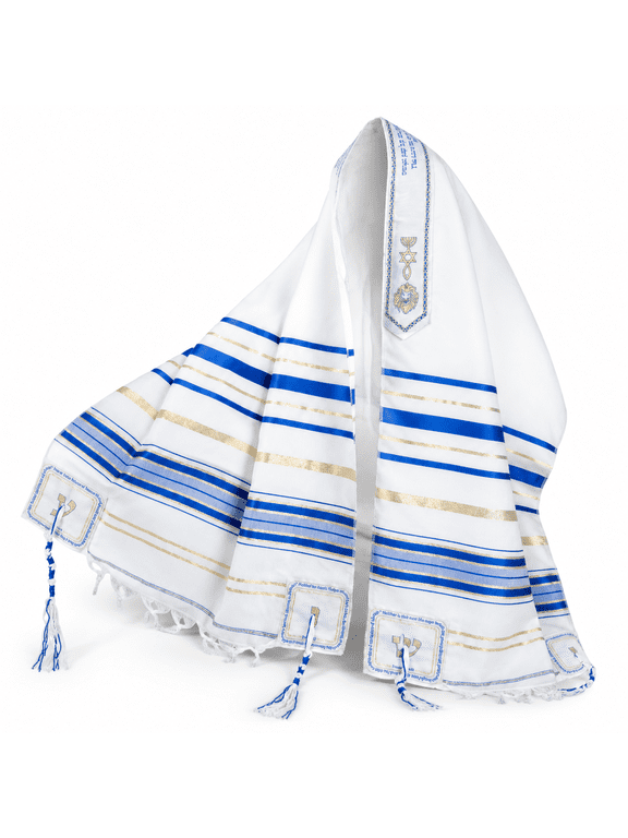 Messianic Tallit Prayer Shawl 72"x 22" With Storage Bag For Men & Women