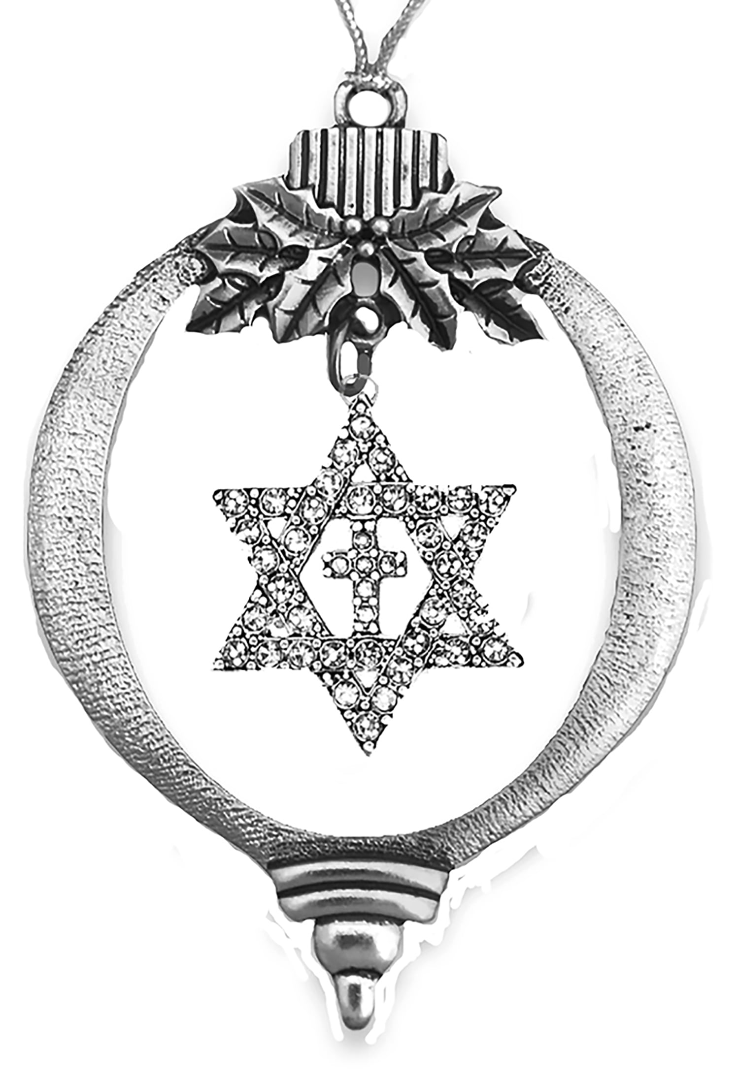 Messianic, Yeshua Christmas Tree Ornament Antique Silvertone Finish