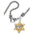 thumbnail image 1 of Messianic Yeshua Gold Star Of David, Raised Sculpted Silver Yeshua On A Antique Wheat Chain Necklace, Hypoallergenic-Safe, No Nickel, Lead, Or Cadmium In The Metal ©2023, 1 of 1