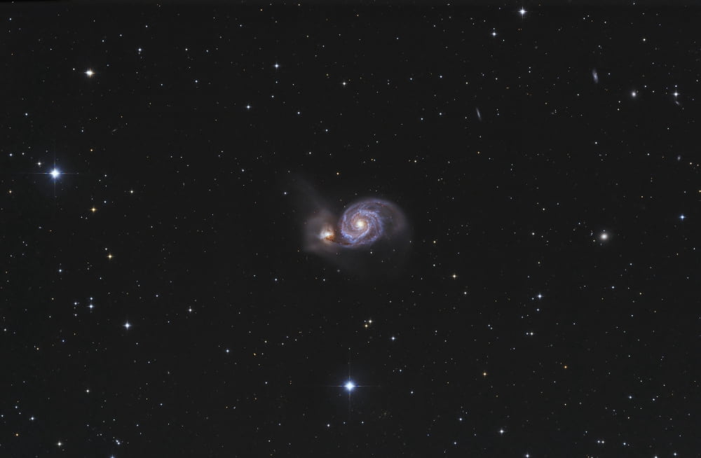 Messier 51 the Whirlpool Galaxy Canvas Art - Lorand FenyesStocktrek Images (17 x 12)