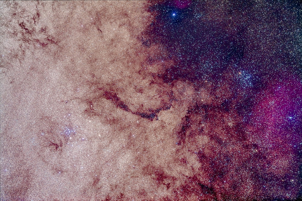 Messier 7 and Messier 6 star clusters in the constellation Scorpius Canvas Art - Alan DyerStocktrek Images (34 x 23)