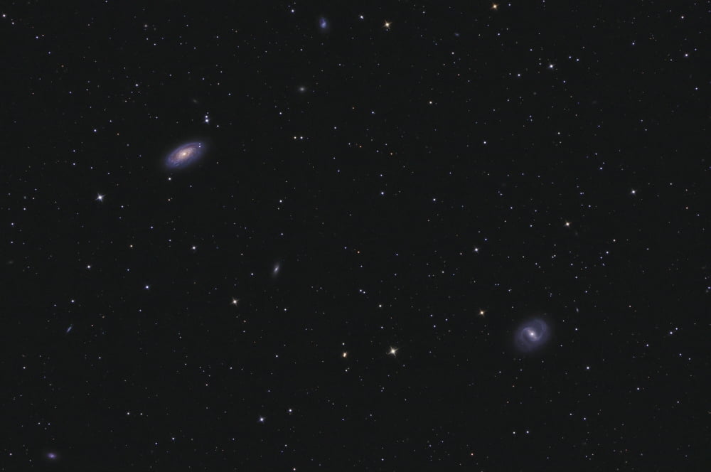 Messier 88 and Messier 91 in the constellation Coma Berenices Canvas Art - Lorand FenyesStocktrek Images (34 x 23)