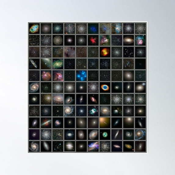 Messier Objects,Full Set (C046/3026) Poster Wall Art, Modern Wall Decor, 16x24 UNFRAMED