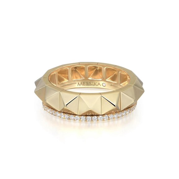 Messika 0.29Cttw Spiky Gatsby Diamond Band Ring 18K Yellow Gold Size 52 US 6.25