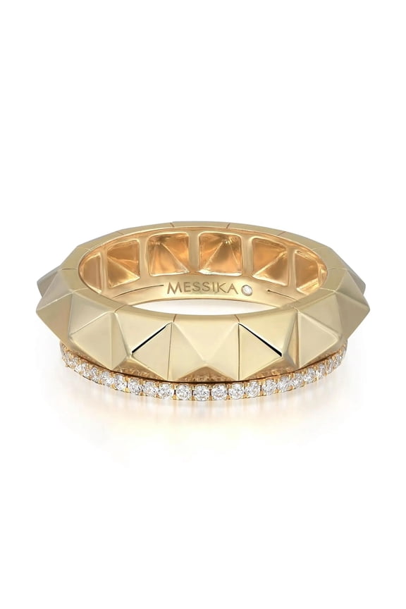 0.29Cttw Spiky Gatsby Diamond Band Ring 18K Yellow Gold Size 52 US 6.25