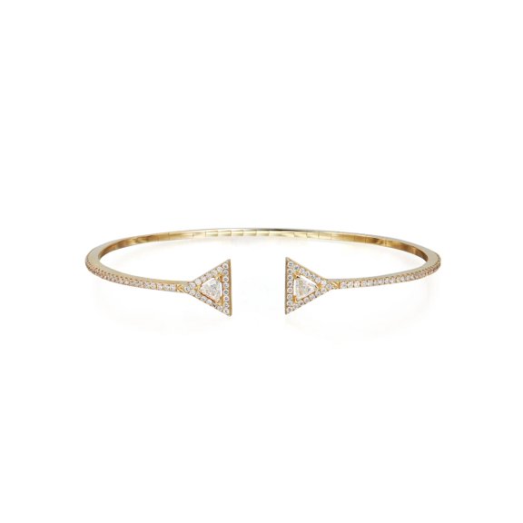 Messika 0.62Cttw Skinny Thea Diamond Open Bracelet 18K Yellow Gold Size: Medium