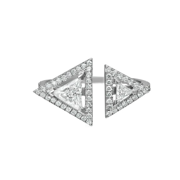 Messika 0.65Cttw Thea Toi & Moi Diamond Ring 18K White Gold Size 52 US 6