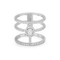 thumbnail image 1 of Messika 0.73Ctw Glam'Azone 3 Row Diamond Band Ring 18K White Gold Size 53 US 6.5, 1 of 5