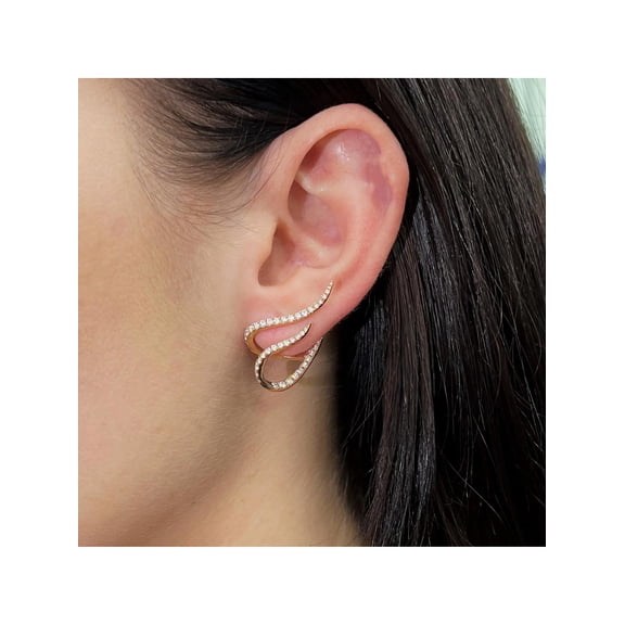 Messika 0.97Cttw Gatsby Daisy Diamond Earrings 18K Rose Gold