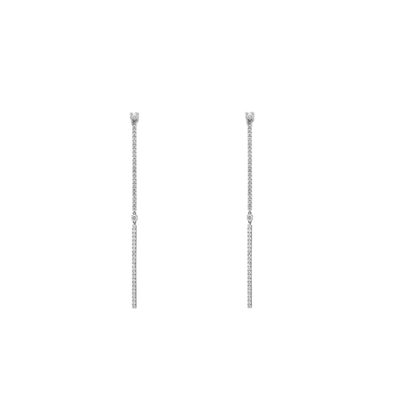 Messika 1.26Cttw 2 Barrettes Gatsby Diamond Long Drop Earrings 18K White Gold