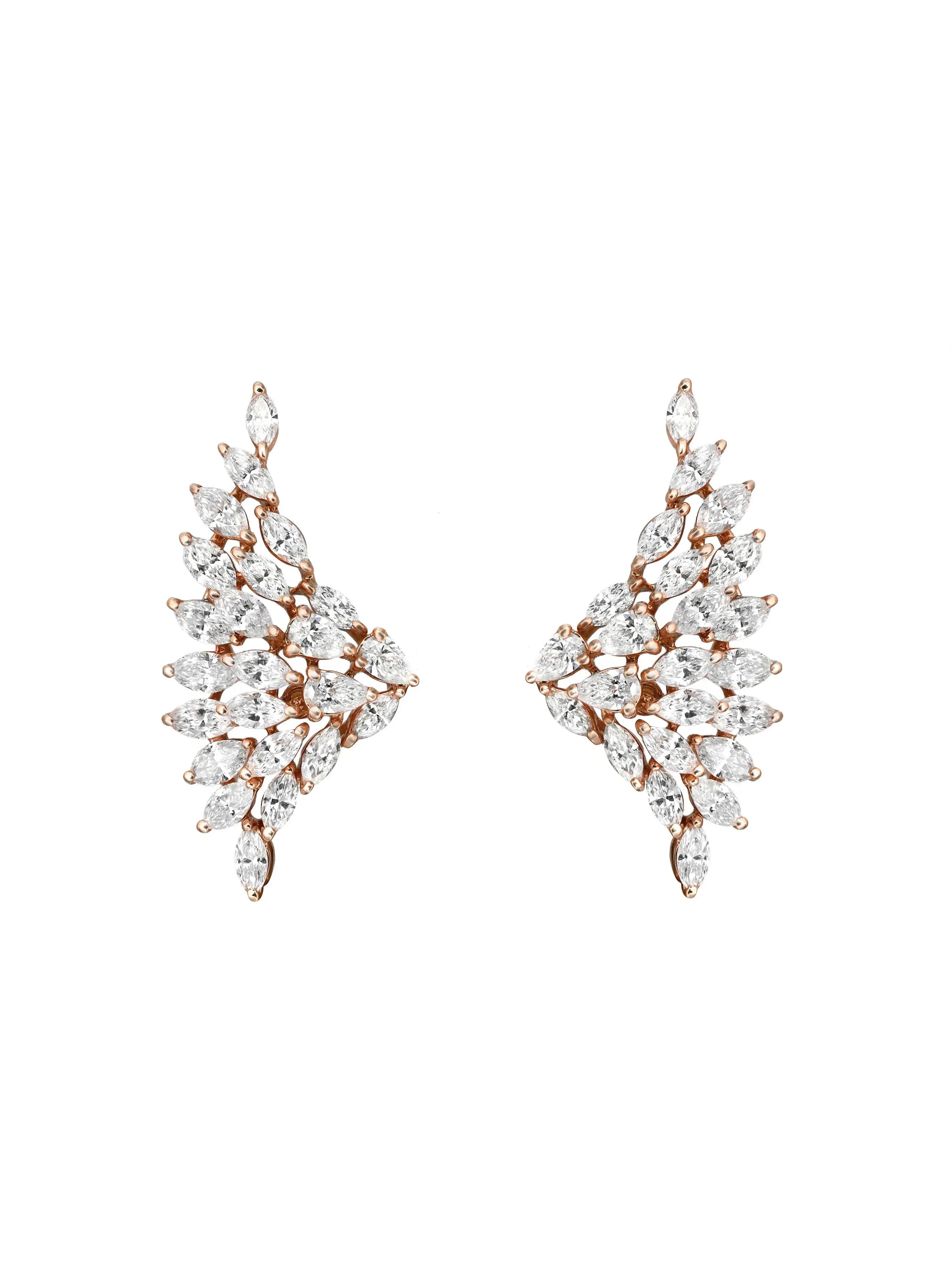 Messika 2.83Cttw Angel Wing Diamond Earrings 18K Rose Gold