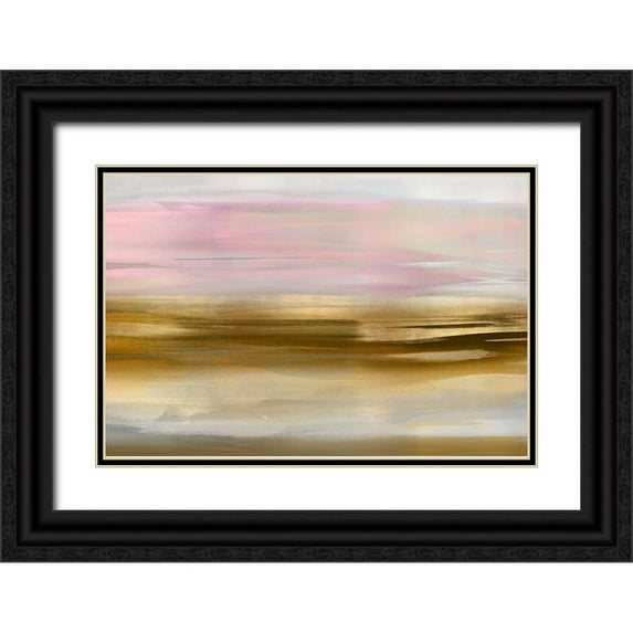 Messina, Jake 18x13 Black Ornate Wood Framed with Double Matting Museum Art Print Titled - Gold Rush Pink Blush I