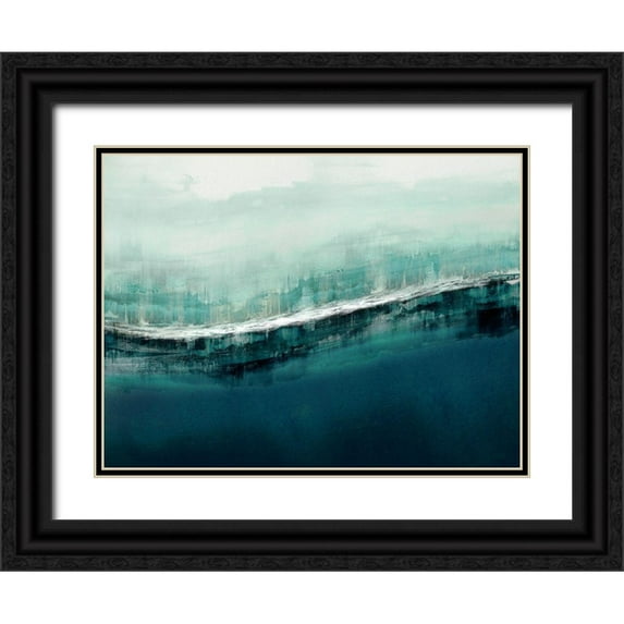 Messina, Jake 18x15 Black Ornate Wood Framed with Double Matting Museum Art Print Titled - Flowing Cerulian