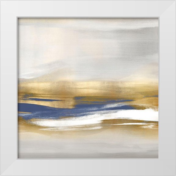 Messina, Jake 26x26 White Modern Wood Framed Museum Art Print Titled - Gold Rush Blue II