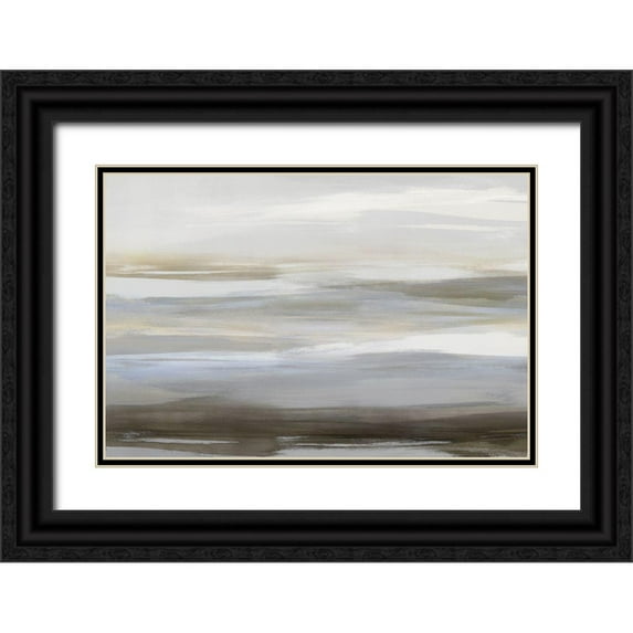 Messina, Jake 32x23 Black Ornate Wood Framed with Double Matting Museum Art Print Titled - Neutral Strokes I