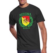Messina: Sicilia Flag And Trinacria Shield Design Men's 50/50 T-Shirt