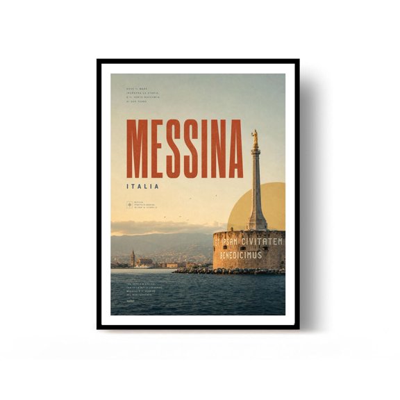 Messina Travel Poster Print Italy Poster Wall Decor