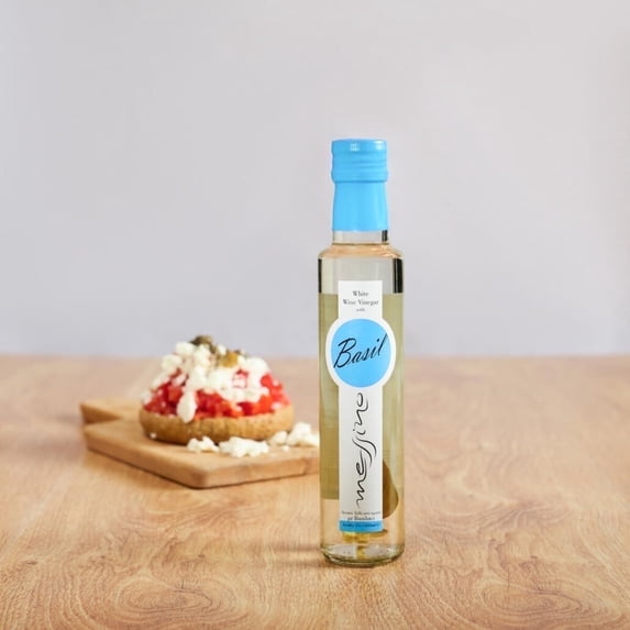 Messino White Wine Vinegar with Basil imported from Greece, 250 ml