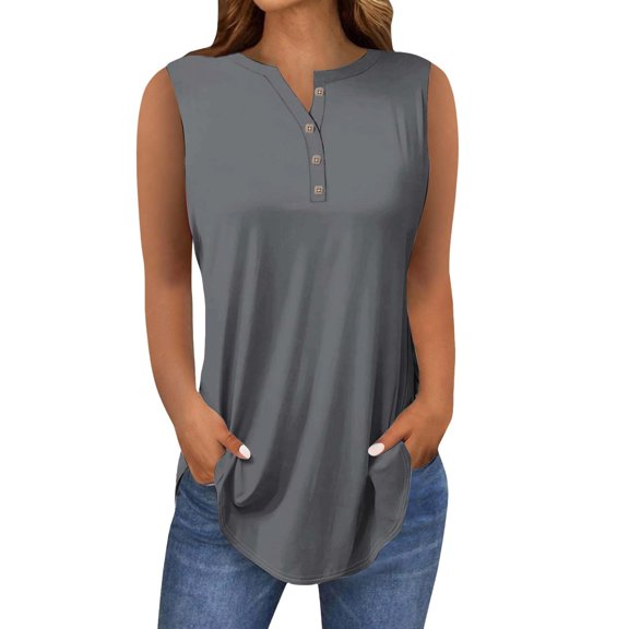 Messiyo Tank Top for Women Peplum Tops for Women Womens Workout Tank Tops Flowy Tank Tops for Women Long Tank Tops for Women Flowy Tank Tops for Women Womens Tank Tops Loose Fit Gray M