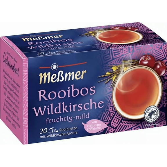 Messmer rooibos tea: WILD CHERRY -1 box/ 20 tea bags- Made in Germany