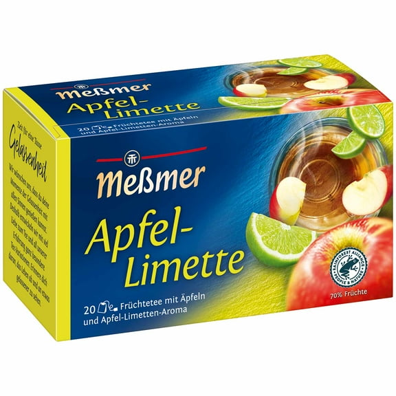 Messmer tea APPLE LIME fruit tea -1 box/ 20 tea bags -Made in Germany