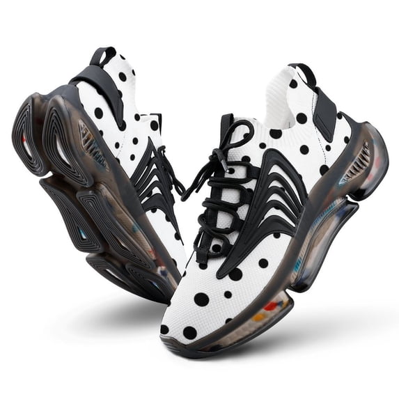 Messy Black Dots on White Background Walking Shoes for Men Woman Lightweight Tennis Fashion Elastic Sports Shoes Cushion Basketball Shoes