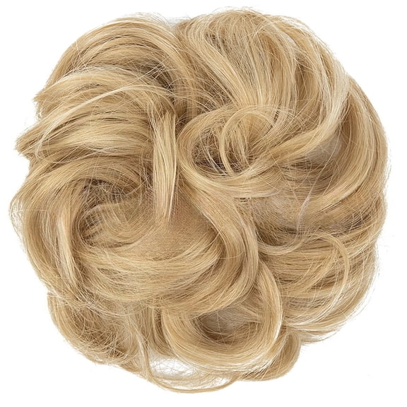 Messy Bun Beach Blonde Hair Piece Human Hair Blonde – Natural Soft Updo Look, Secure & Lightweight Hair Bun Extensions For Women, messy bun hair piece