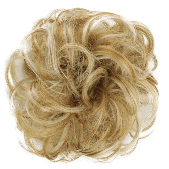 Messy Bun Beach Blonde Hair Piece Human Hair Blonde – Natural Soft Updo Look, Secure & Lightweight Hair Bun Extensions For Women, messy bun hair piece