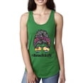 thumbnail image 1 of Messy Bun BeachLife | Cool Neon Leopard Print Bandana | Sunglasses Vaction Beach Paradise Fashion Ladies Racerback Sleeveless Top, Kelly, XL, 1 of 5