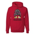 thumbnail image 1 of Messy Bun BeachLife | Cool Neon Leopard Print Bandana | Sunglasses Vaction Beach Paradise Fashion Unisex Hoodie Sweatshirt, Red, L, 1 of 5