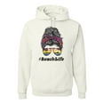 thumbnail image 1 of Messy Bun BeachLife | Cool Neon Leopard Print Bandana | Sunglasses Vaction Beach Paradise Fashion Unisex Hoodie Sweatshirt, White, M, 1 of 5